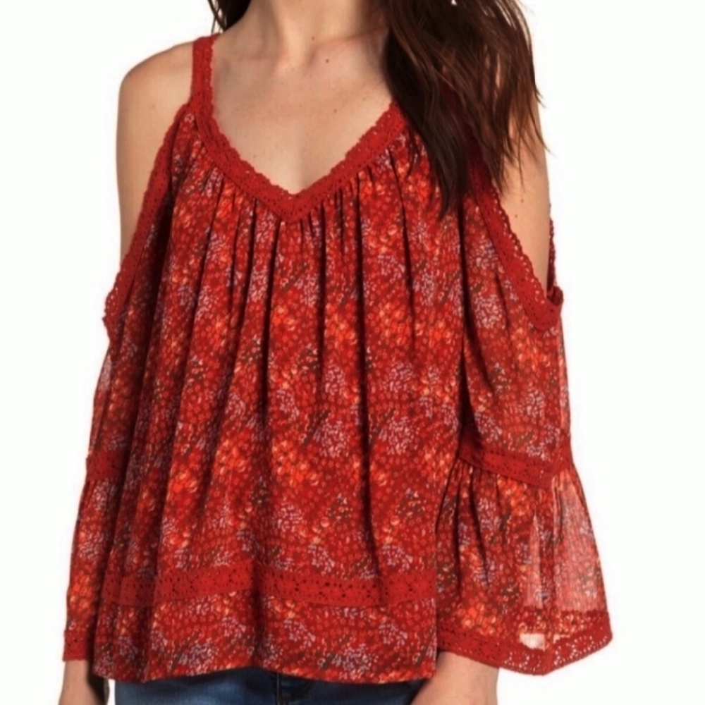 NWT REBECCA MINKOFF DENEUVE COLD SHOULDER TOP